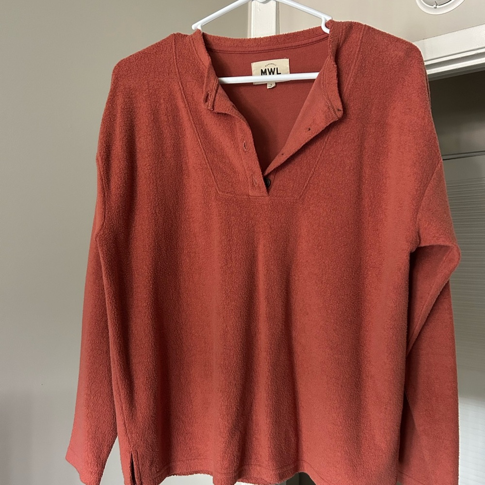 Madewell Rust V-Neck Sweater